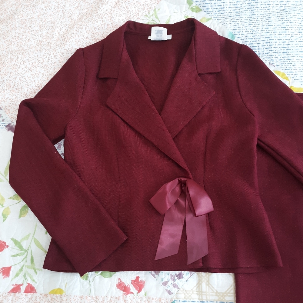 Burgundy suit